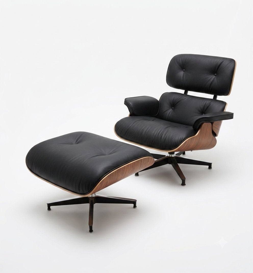 Herman Miller Lounge Chair & Ottoman - Palisander Leer, Ophalen, Minder dan 75 cm, Nieuw, Tijdloos