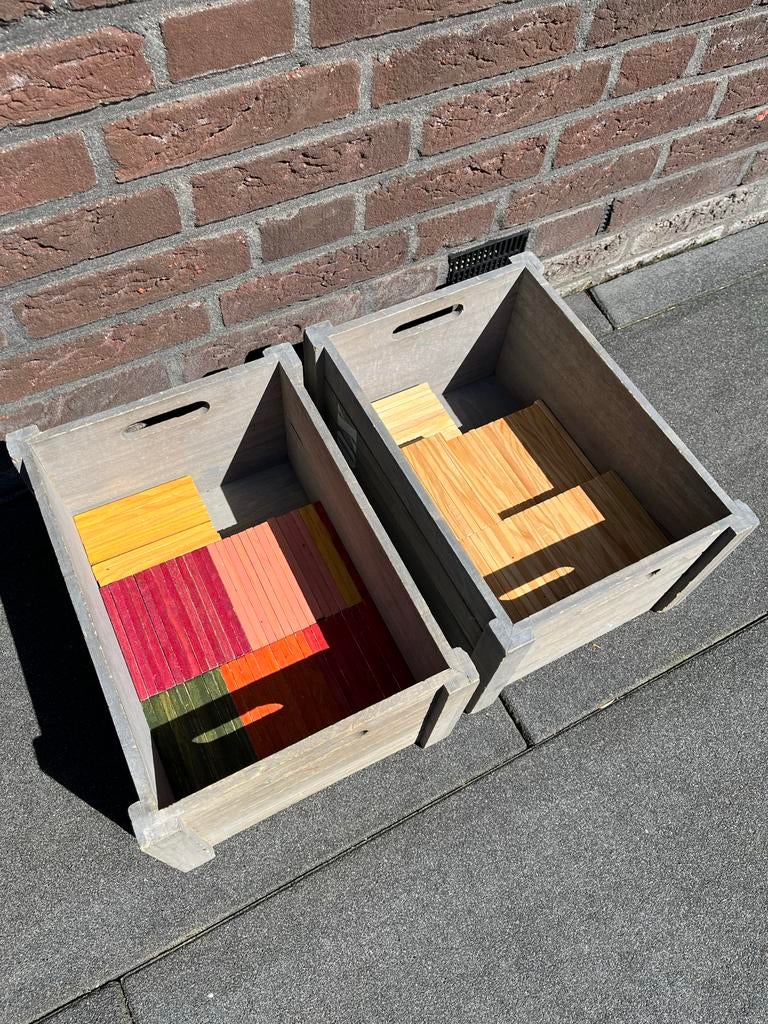 Kapla blokjes: 171 naturel en 132 gekleurde blokjes, Kinderen en Baby's, Speelgoed | Educatief en Creatief, Ophalen of Verzenden