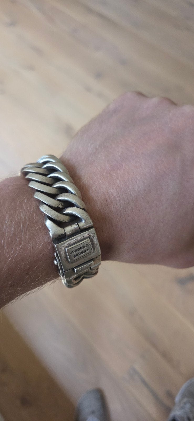 Buddha to Buddha armband zilver, Sieraden, Tassen en Uiterlijk, Armbanden, Ophalen of Verzenden, Gebruikt, Zilver, Zilver