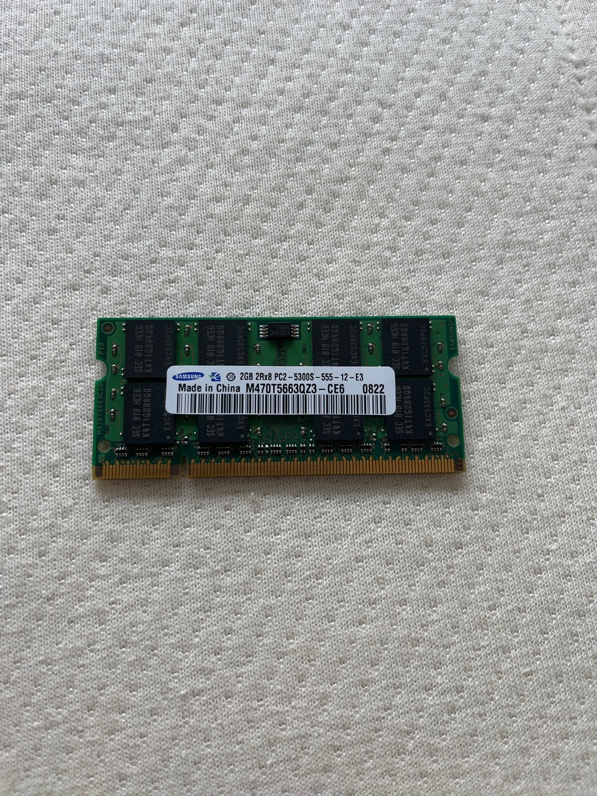 Samsung 2GB DDR2 RAM PC2-5300S Laptop Geheugen, Computers en Software, Gebruikt, Verzenden, DDR2, 2 GB
