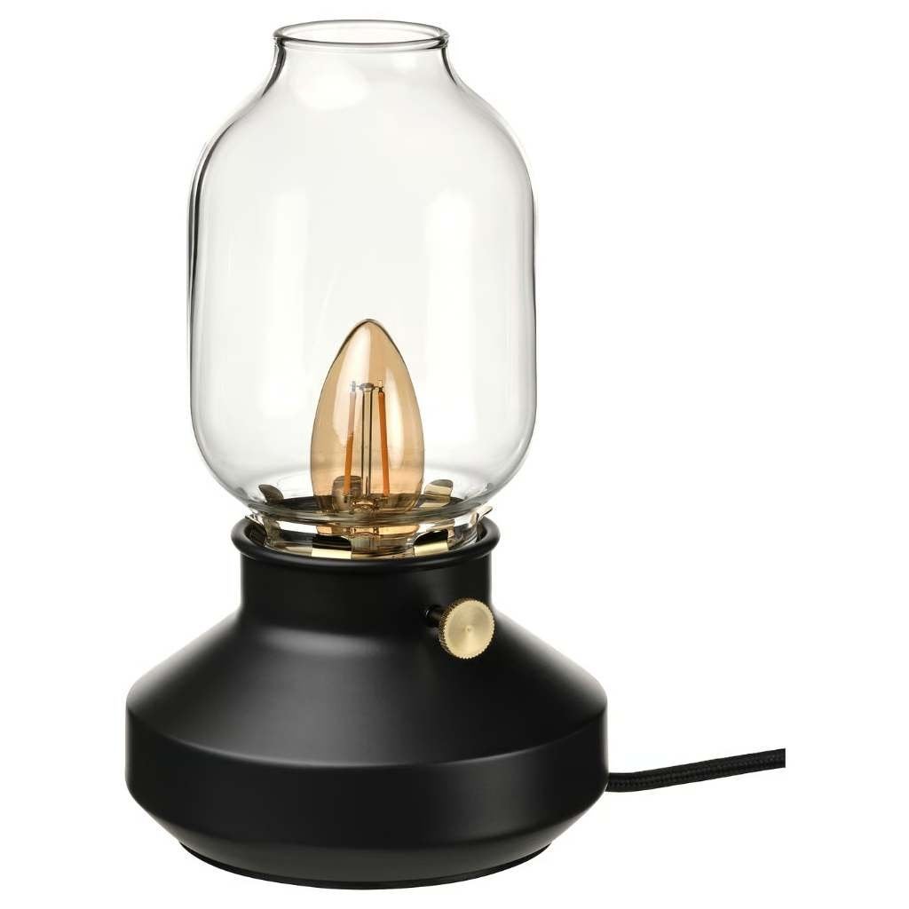 TÄRNABY Tafellamp, antraciet (met Led-lamp), Dimbaar, 25 cm, Olielamp, E14 (klein)