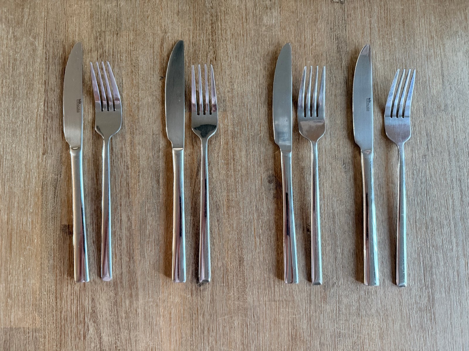 Sola Bestekset RVS - Diner Vork en Mes (9 sets), Huis en Inrichting, Gebruikt, Sola, Verzenden, Bestekset