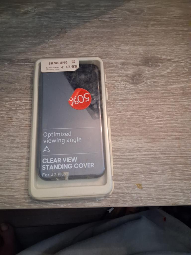 Samsung Clear View Standing Cover voor J7 Plus - Nieuw, Ophalen of Verzenden, Nieuw, Overige modellen, Hoesje of Tasje