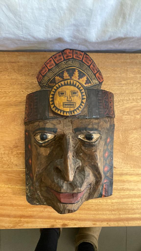 Origineel Inca masker uit Peru Bolivia, Ophalen of Verzenden, Zo goed als nieuw