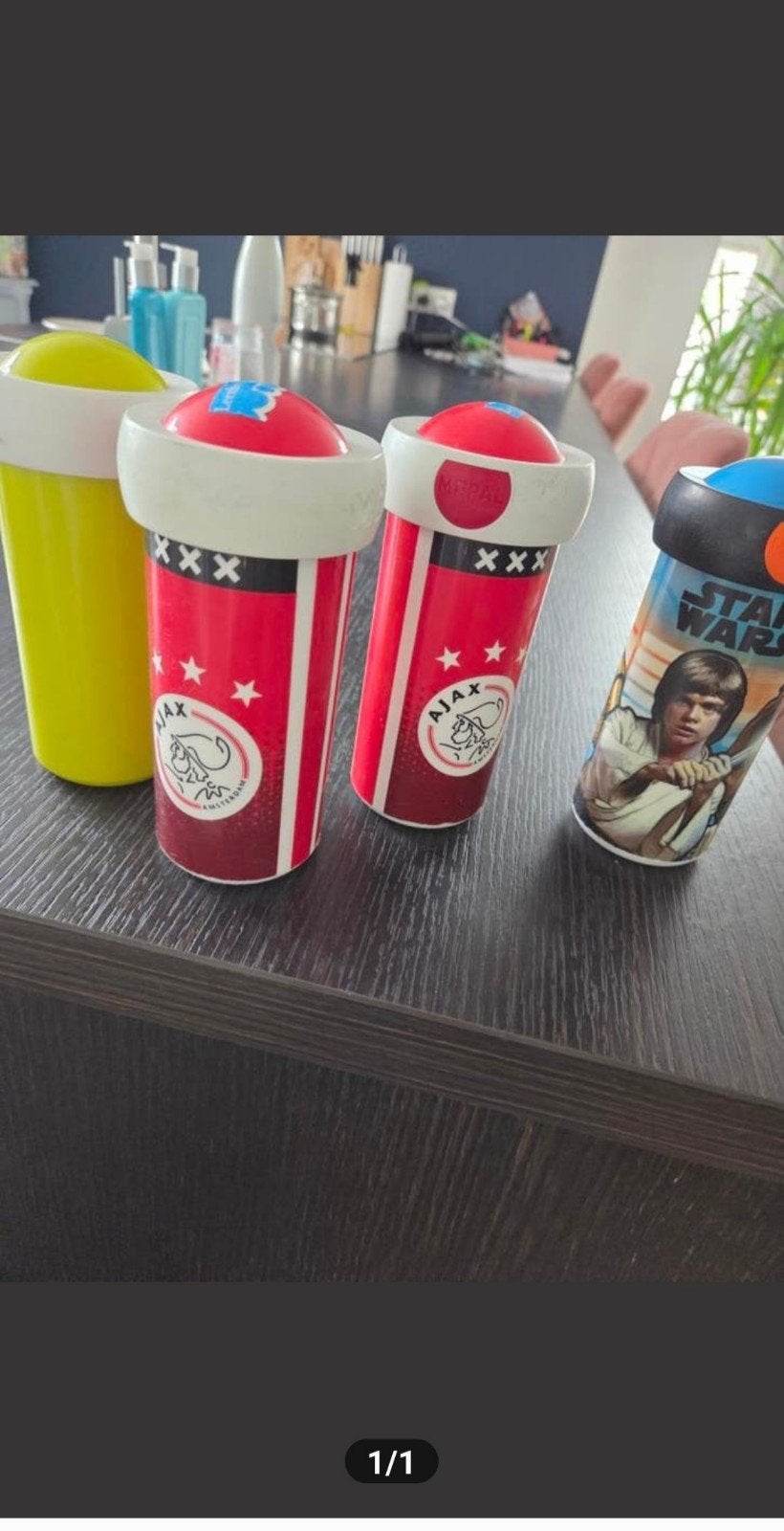 4 Mepal anti-lek schoolbekers, Ophalen of Verzenden