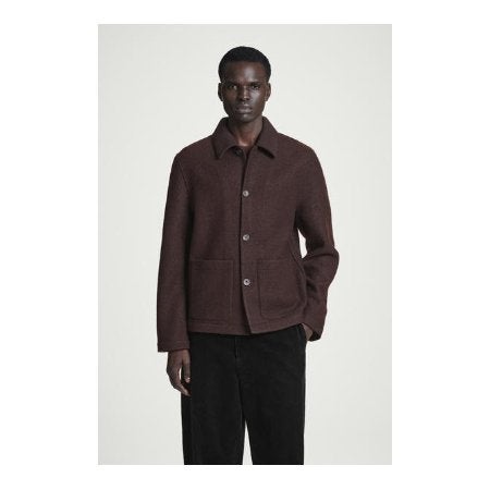 COS BOILED-WOOL CHORE JACKET MT XL, Kleding | Heren, Jassen | Zomer, Nieuw, Maat 56/58 (XL), Bruin, Ophalen of Verzenden