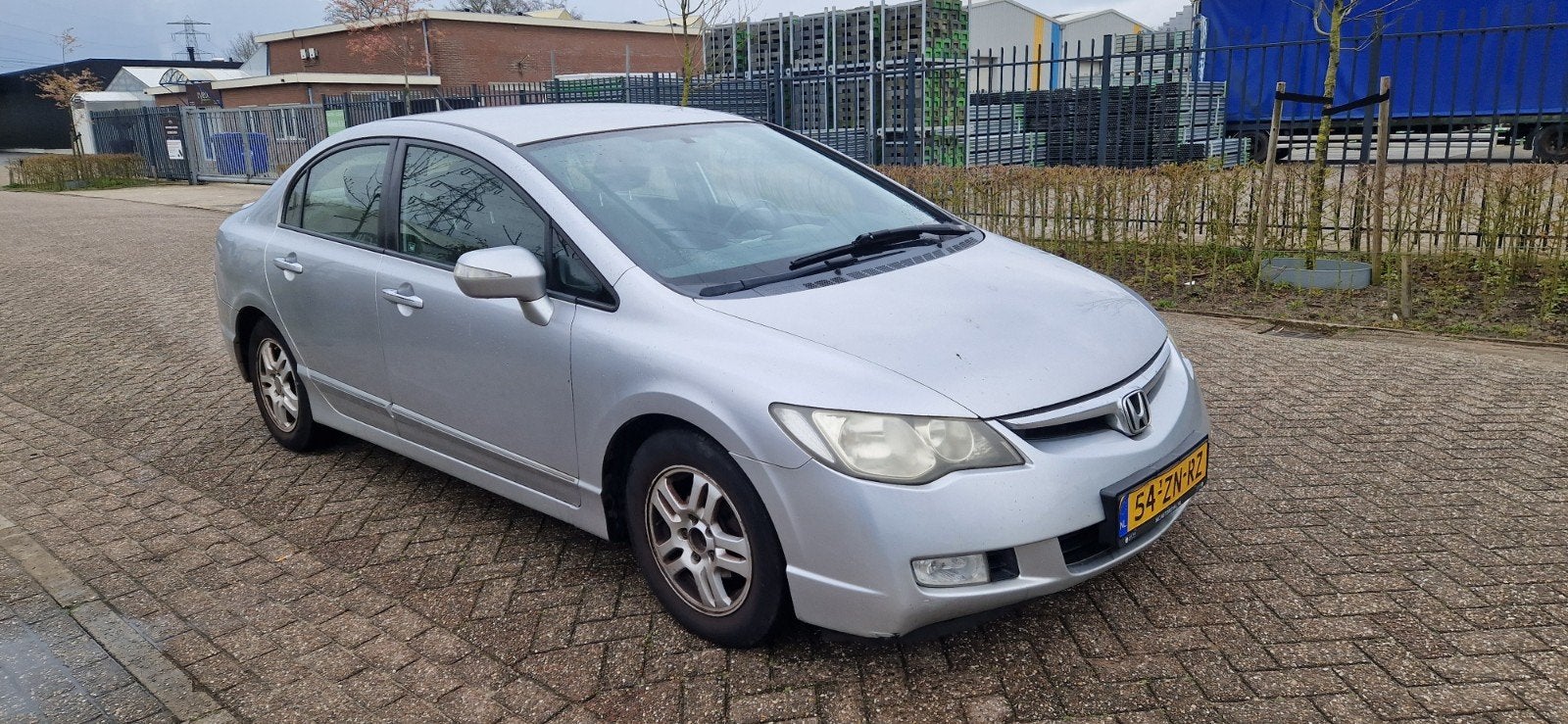 Honda Civic 1.3 Vtec Hybrid 4DR C-tr. 2008 Grijs rijd super, Stof, Start-stop-systeem, Origineel Nederlands, Bedrijf