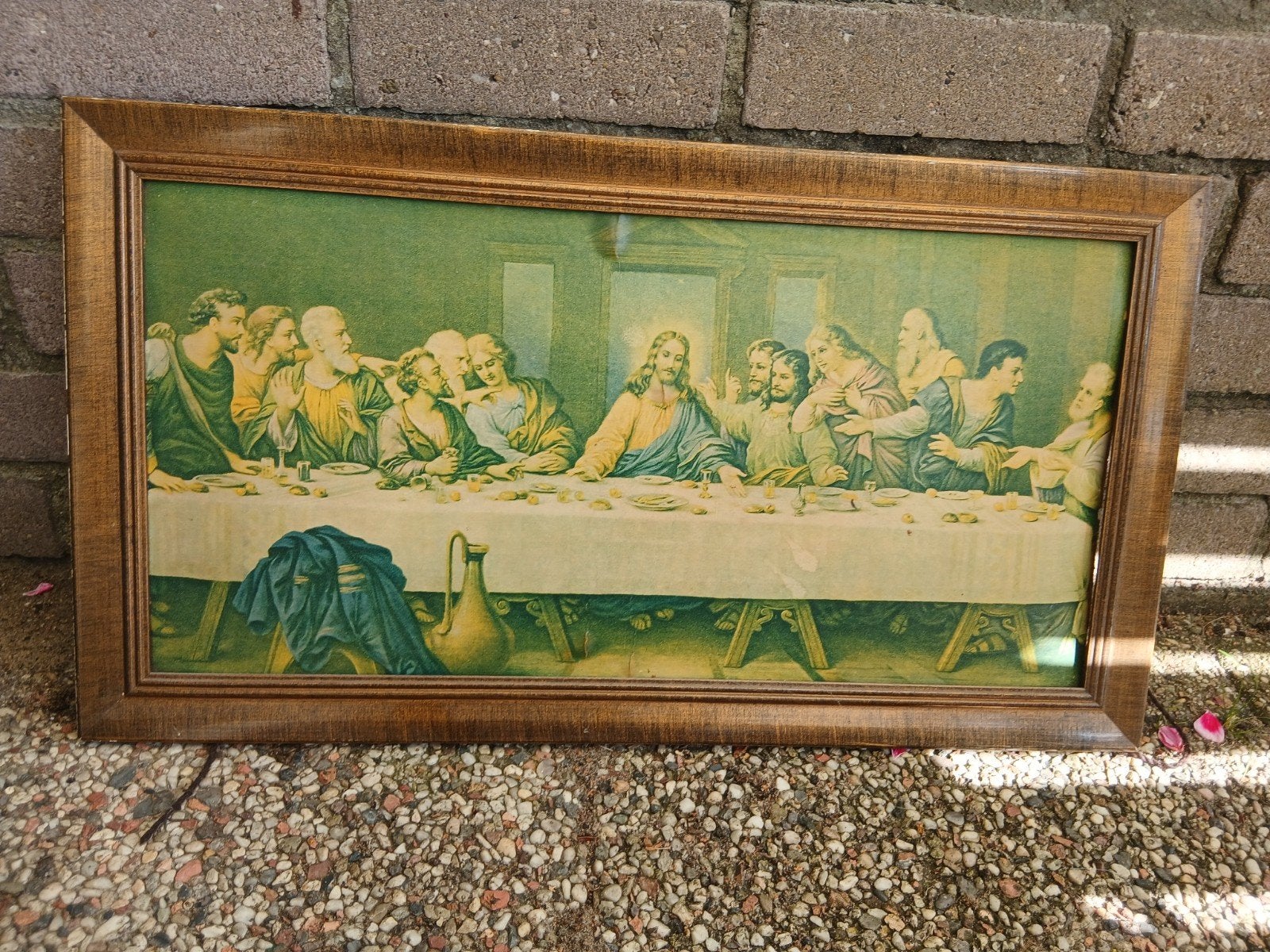 Vintage Ingelijste Print: Het Laatste Avondmaal, Ophalen, Klassiek, Print, Overige onderwerpen