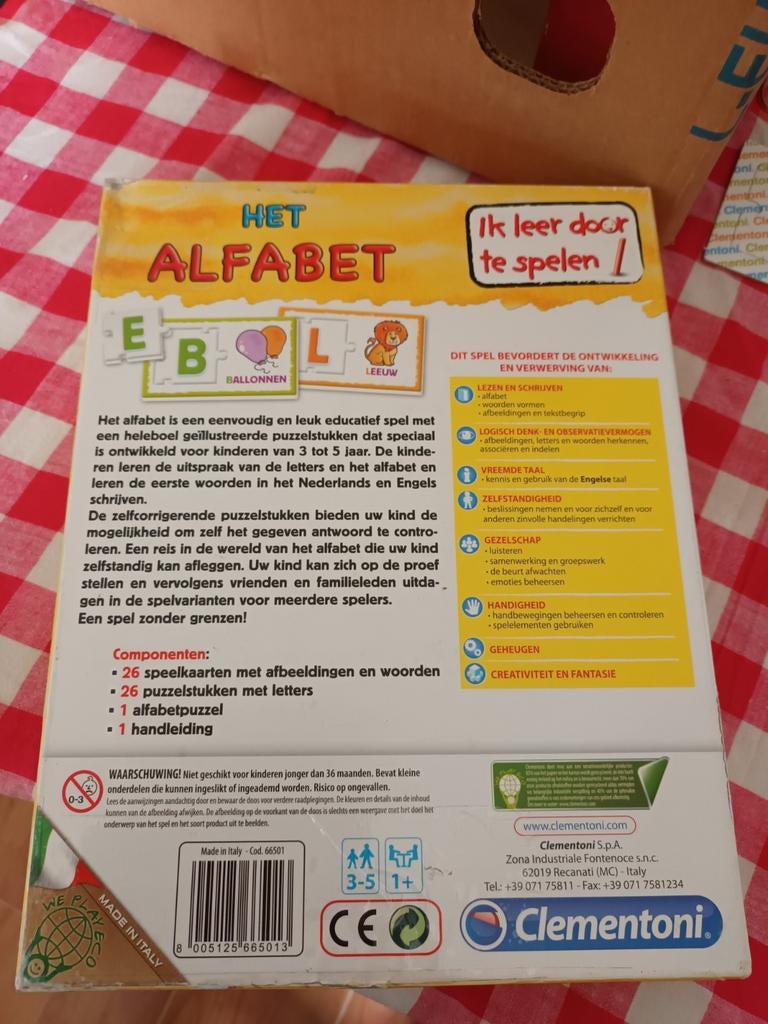 4 leuke leerzame kinderspel/puzzels - Clementoni Alfabet, Ophalen of Verzenden, Gebruikt, Taal en Lezen