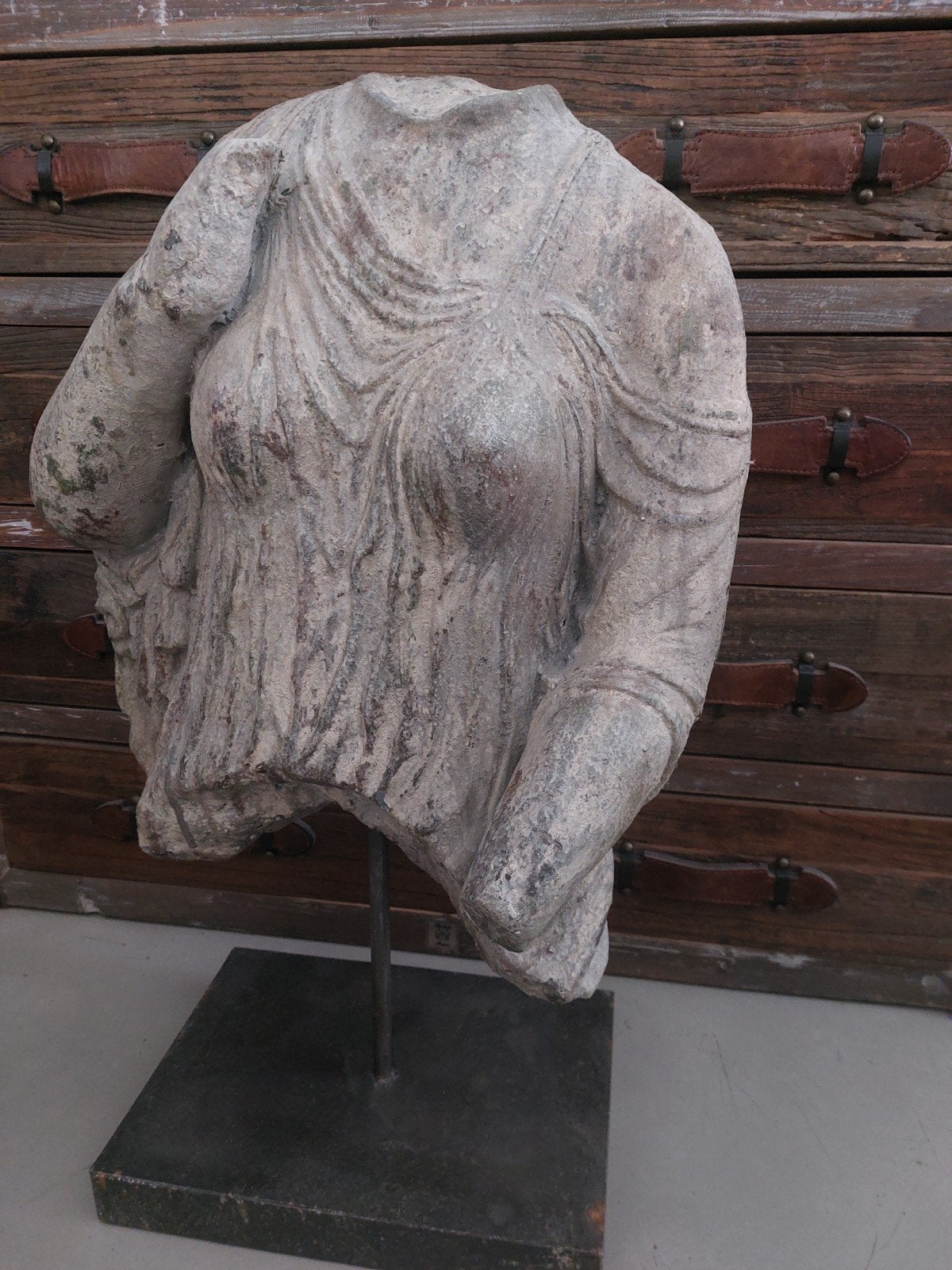 Klassiek geïnspireerde torso met drappage, 80 cm, Antiek en Kunst, Kunst | Beelden en Houtsnijwerken, Ophalen, 50 - 100 cm, Beeld