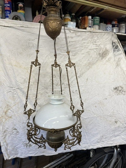 olielamp met fitting, Ophalen