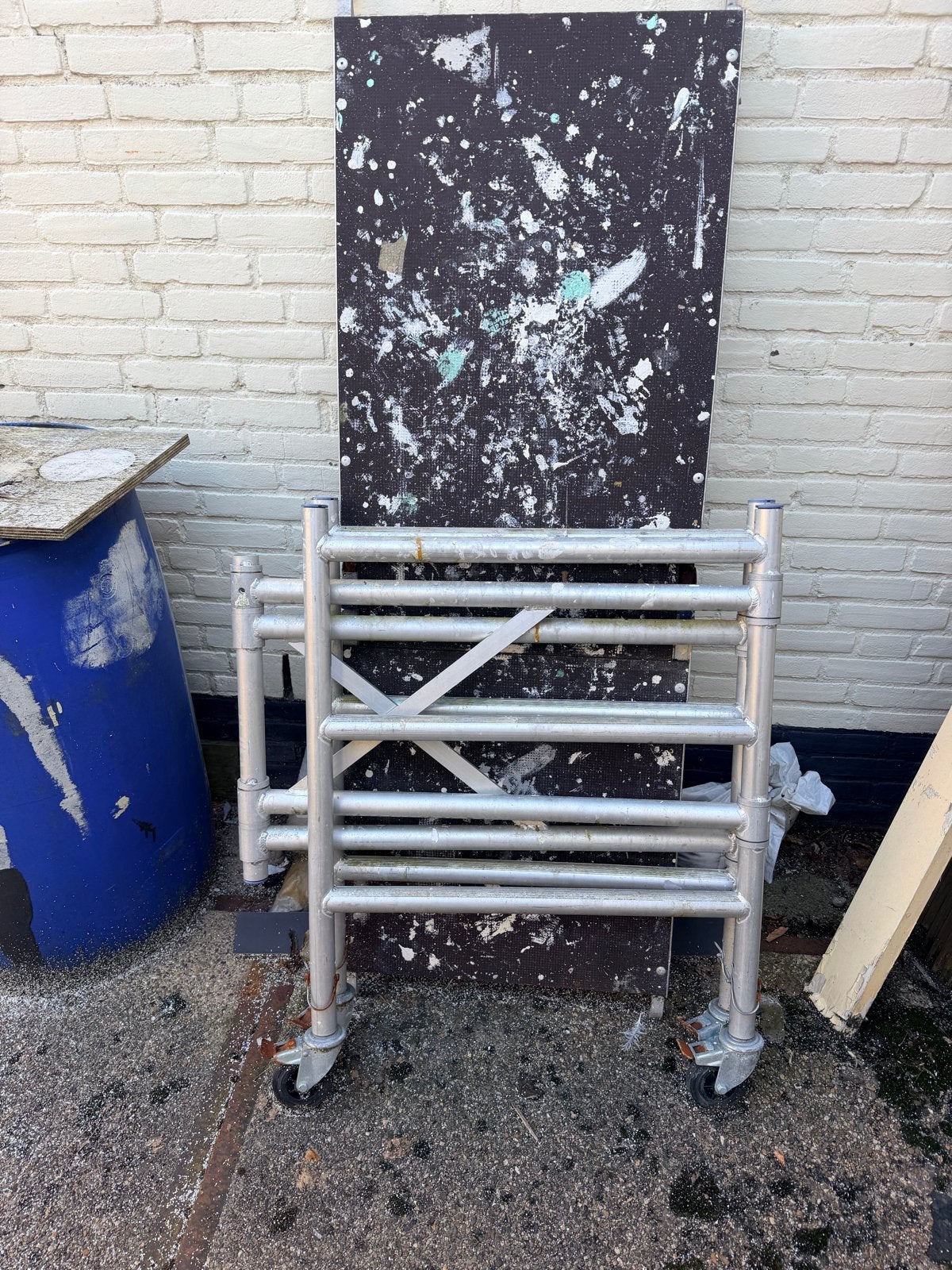 Gebruikte rolsteiger en ladders, Doe-het-zelf en Verbouw, Steigers, Gebruikt, Rolsteiger of Kamersteiger, Minder dan 2 meter, Ophalen of Verzenden