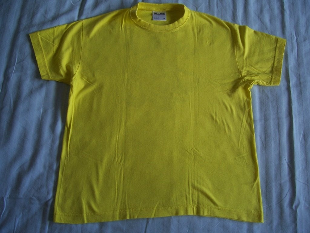 Mooi geel shirt korte mouw maat 146/152 met hondje, Ophalen of Verzenden, Zo goed als nieuw, Meisje, Shirt of Longsleeve