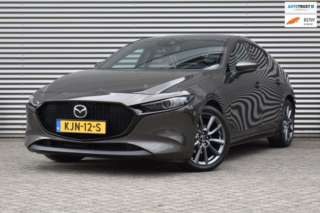 Mazda 3 2.0 e-SkyActiv-G M-Hybrid 180-PK, Airco, Ecc, Cruise, Auto's, 1998 cc, Gebruikt, Zwart, 4 cilinders