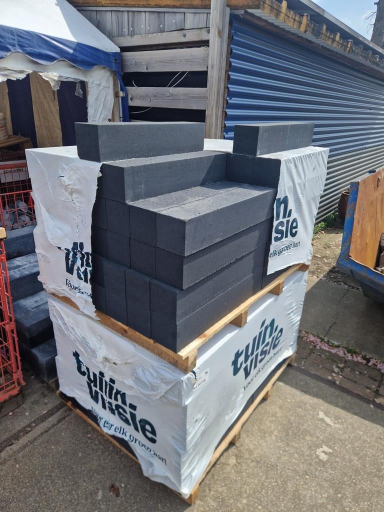 12x12x60 stapelblokken linea zwart actie a keus, Ophalen, Overige materialen, Blok, Nieuw