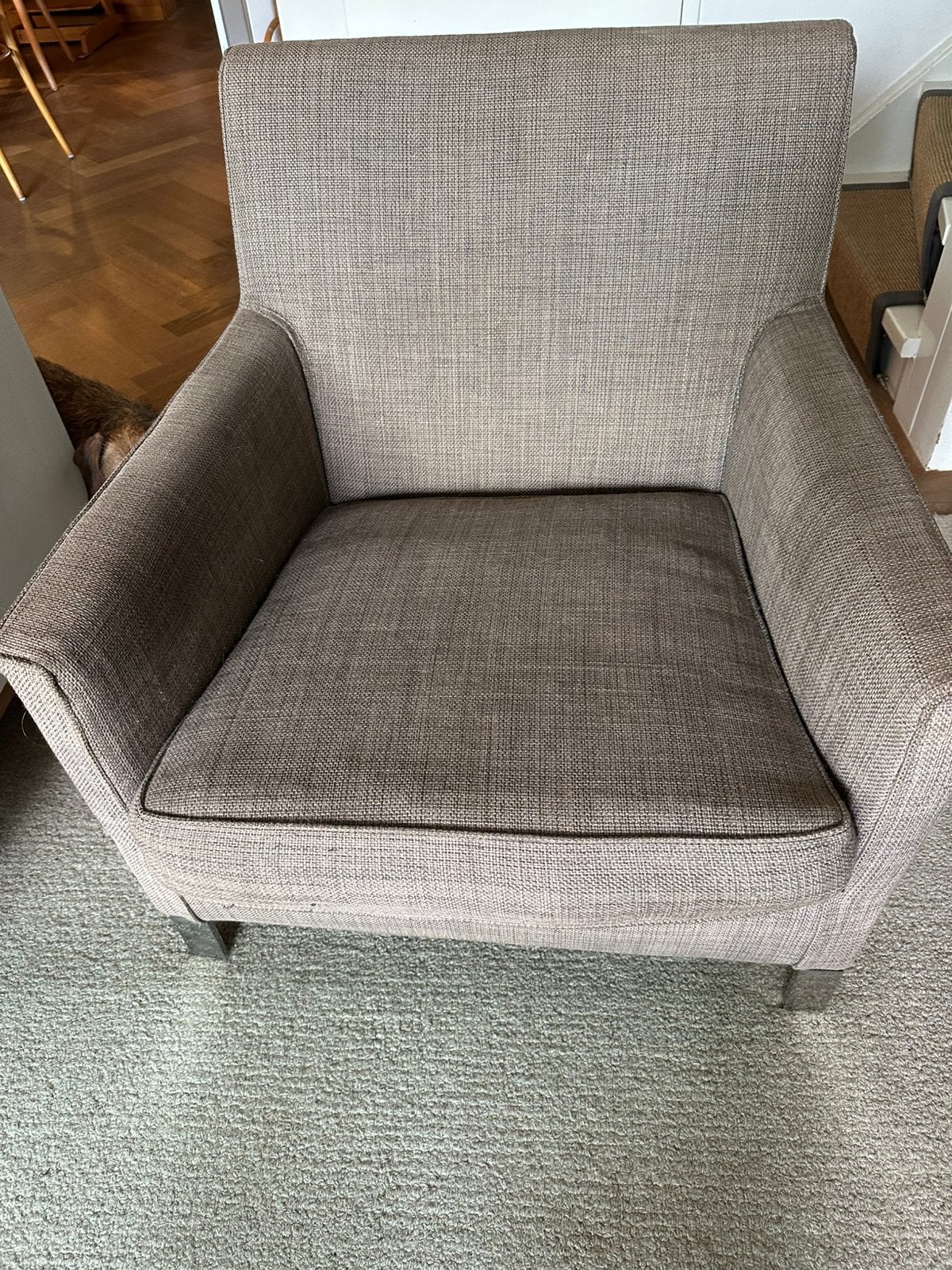 Twee fauteuils van het merk Molteni, Ophalen, Gebruikt, 75 tot 100 cm, Stof