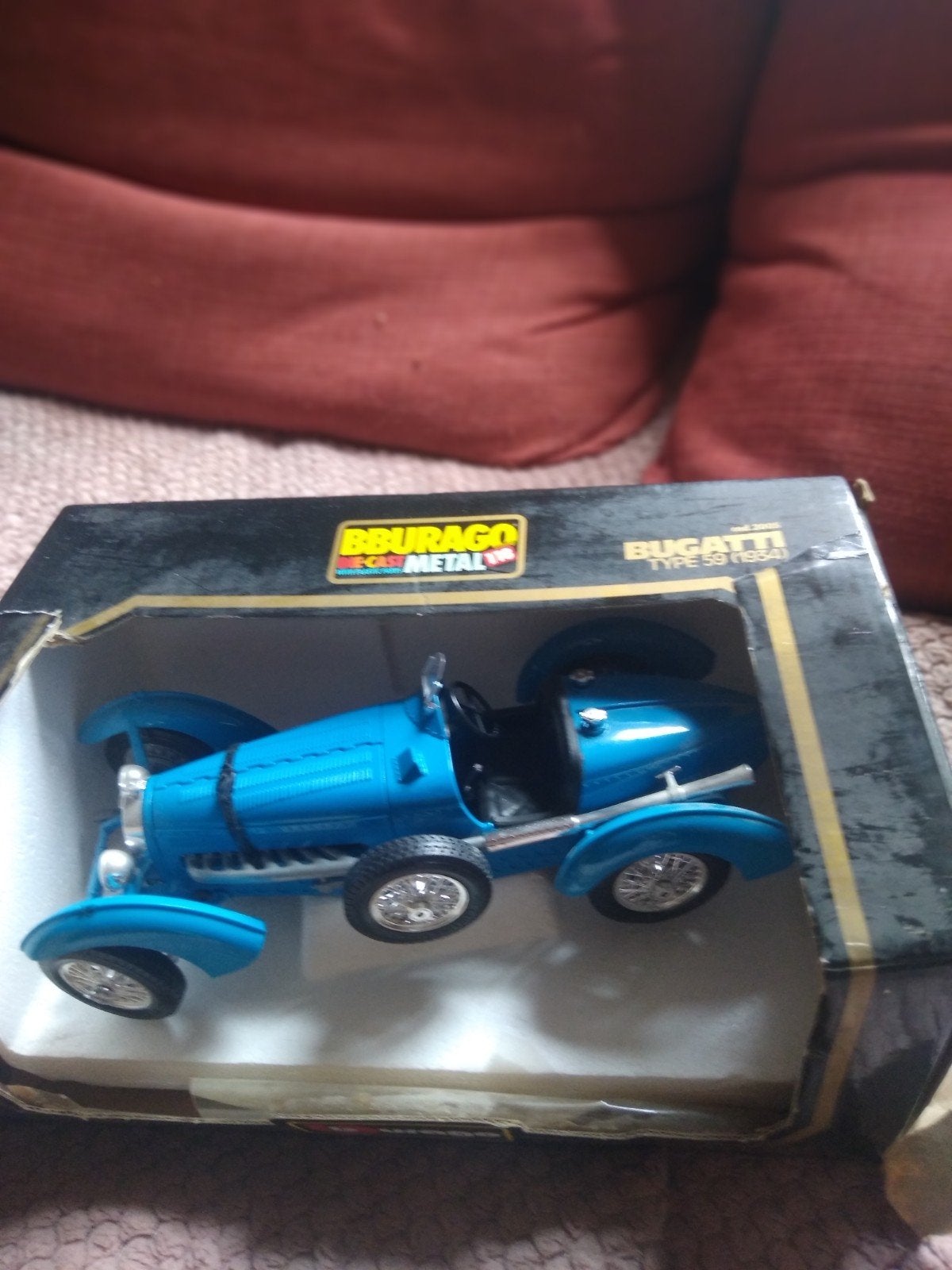 Burago Bugatti Type 59 (1934) modelauto, Overige merken, Auto, 1:32 tot 1:50, Ophalen of Verzenden