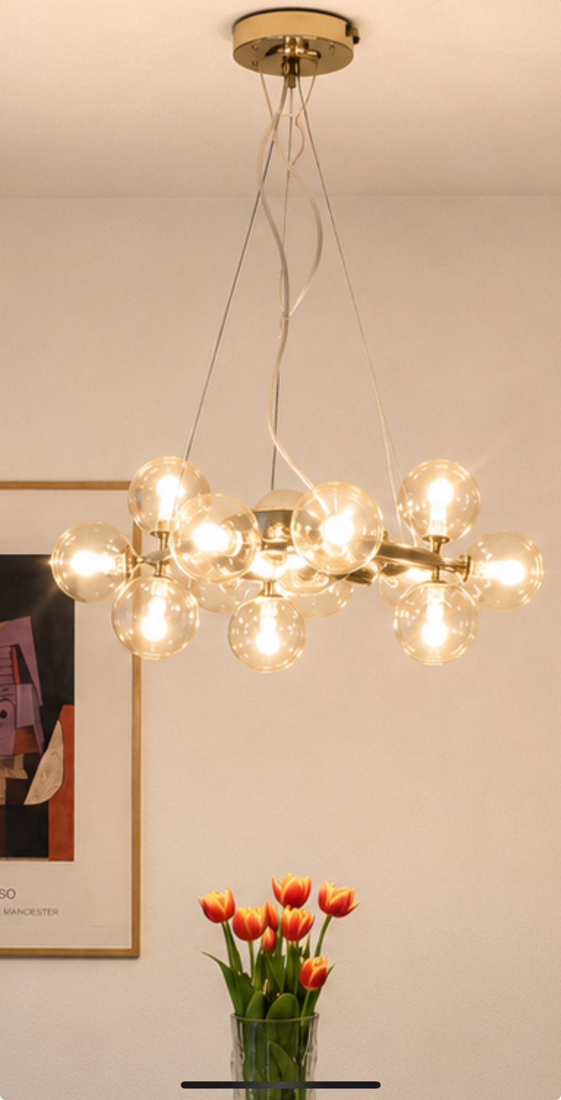 Westwing Splendor hanglamp met glazen bollen – By Rydéns, Ophalen of Verzenden, Zo goed als nieuw, G9