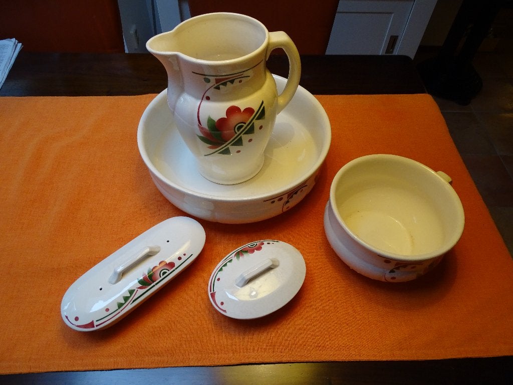 Soc.Ceramique art deco lampetstel compleet, Antiek en Kunst, Ophalen