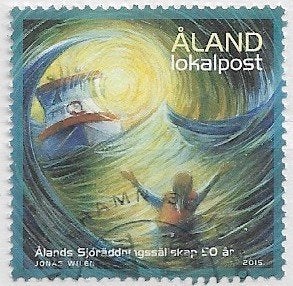 ALAND (Lokalpost)zegel 50 jaar Alandse Reddingsbrigade 2015, Verzenden, Finland, Gestempeld