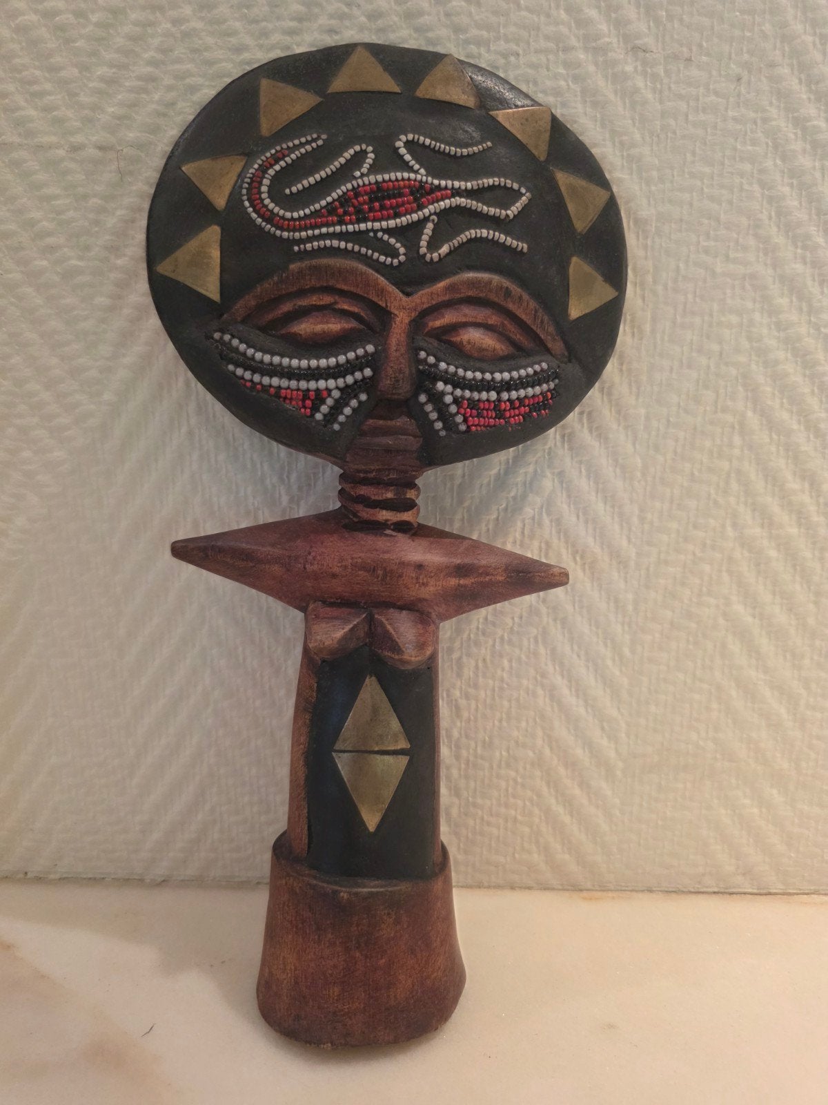 Afrikaans houten beeldje - vruchtbaarheid - Vrouwenfiguur, Antiek en Kunst, Hout, Afrika, Ophalen of Verzenden, Handgemaakt