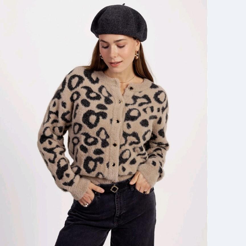 Studio Anneloes Bibi leopard vest mt M, Maat 38/40 (M), Studio Anneloes, Beige, Ophalen of Verzenden