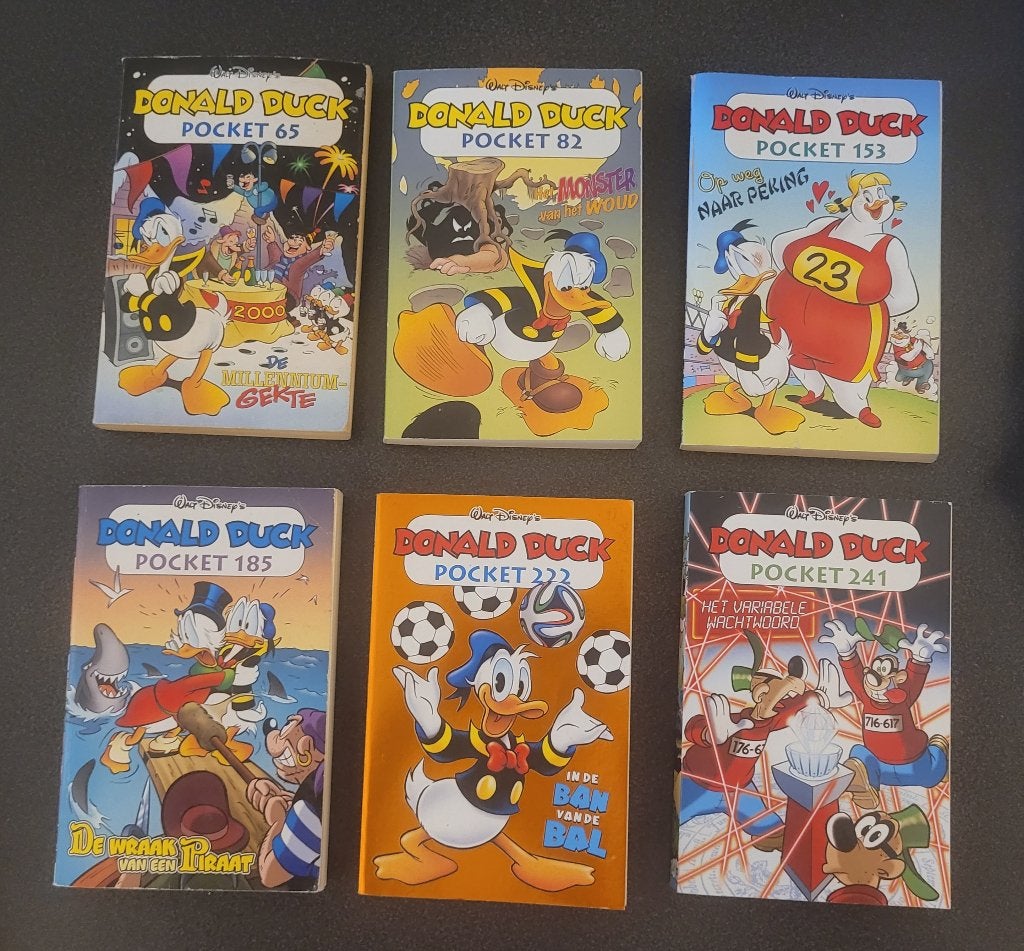 6 Donald Duck pockets pocket pocketboeken, Meerdere stripboeken, Ophalen of Verzenden, Zo goed als nieuw