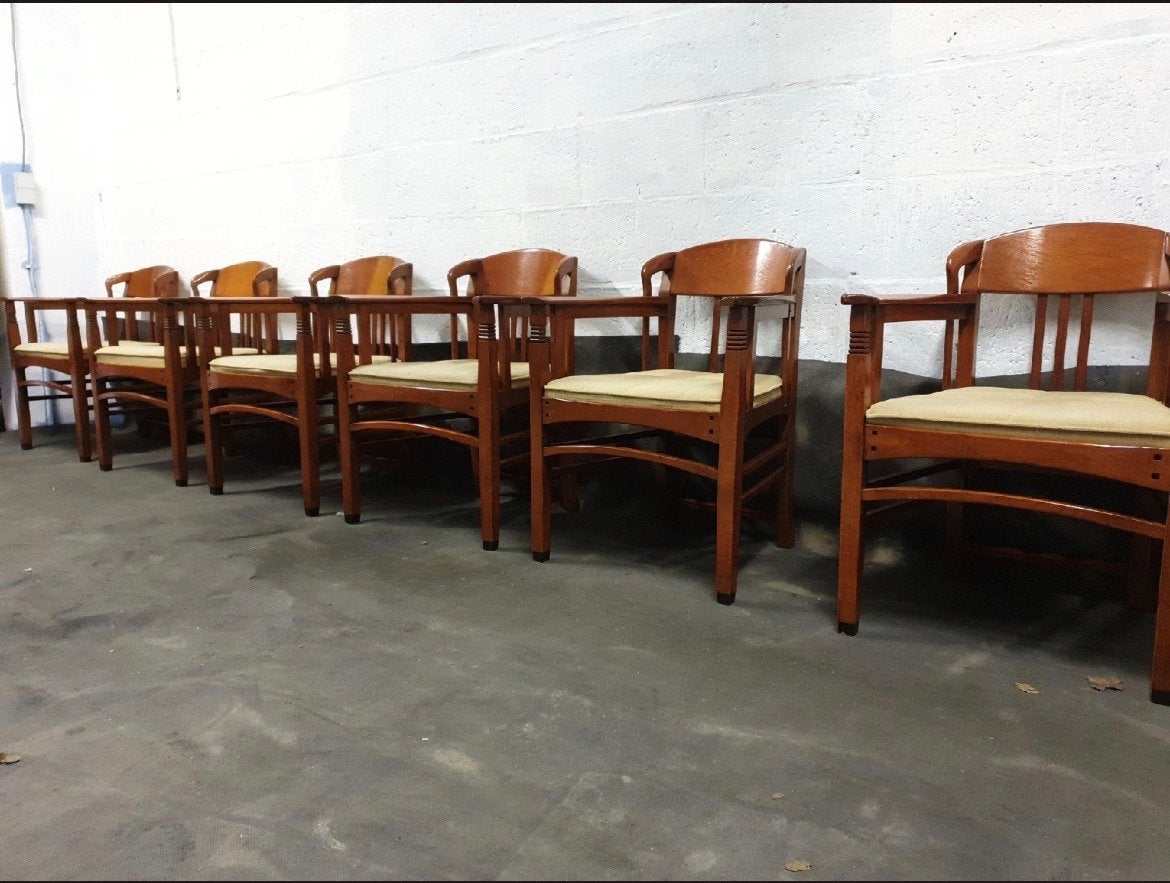 6 Schuitema Jugendstil eetkamer armstoelen, Ophalen of Verzenden