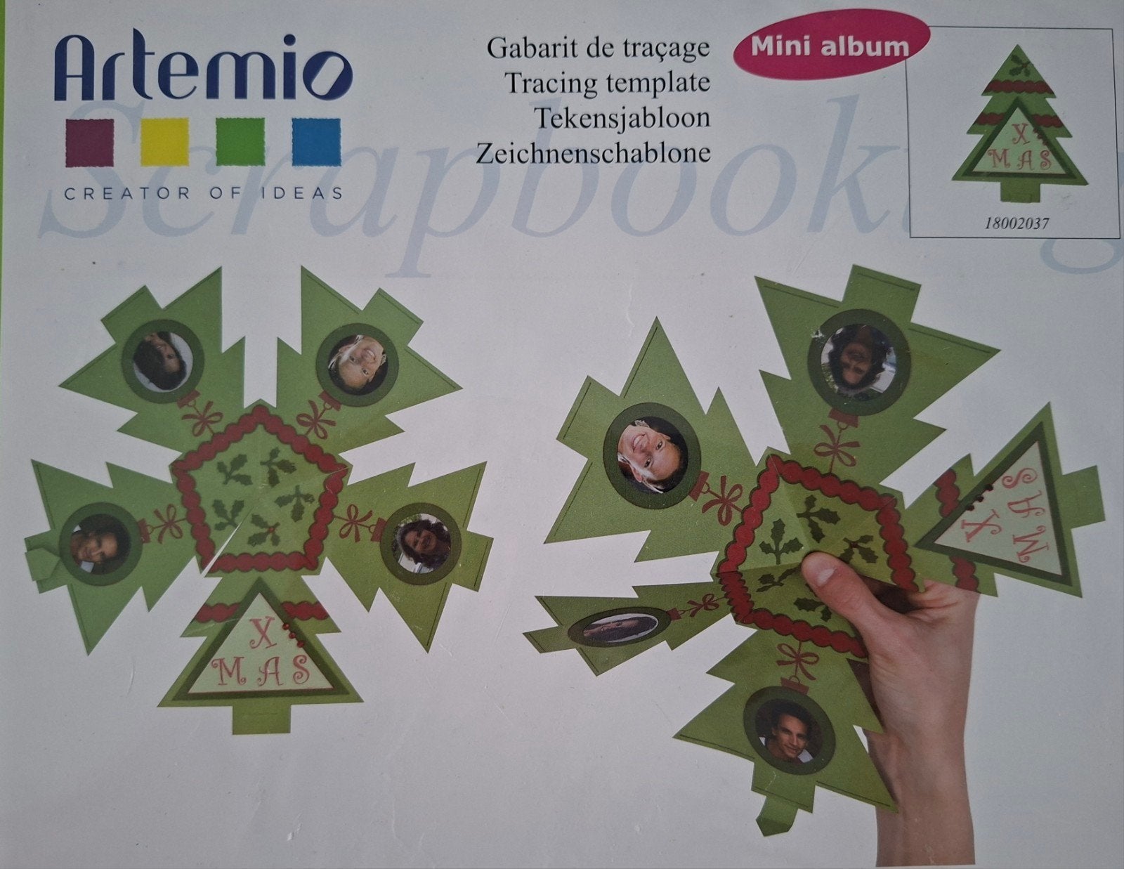 Artemio Scrapbooking Mini Album Kerstboom Tekensjabloon, Ophalen of Verzenden, Nieuw, Frame of Mal