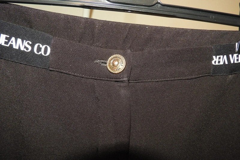 Versace jeans couture nette zwarte broek merk band D40, Maat 38/40 (M), Verzenden, Zwart, Versace Jeans Couture