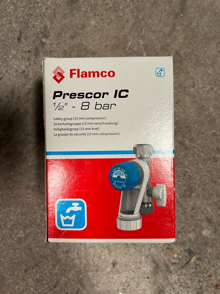 Flamco Prescor IC Veiligheidsgroep 1/2" - 8 bar, Doe-het-zelf en Verbouw, Sanitair, Ophalen of Verzenden, Nieuw, Overige typen