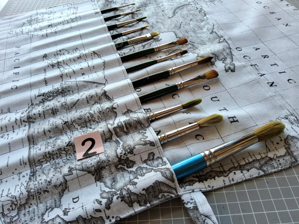 Penselen etui Wereldkaart grijs/zwart., Ophalen of Verzenden, Nieuw, Ezel