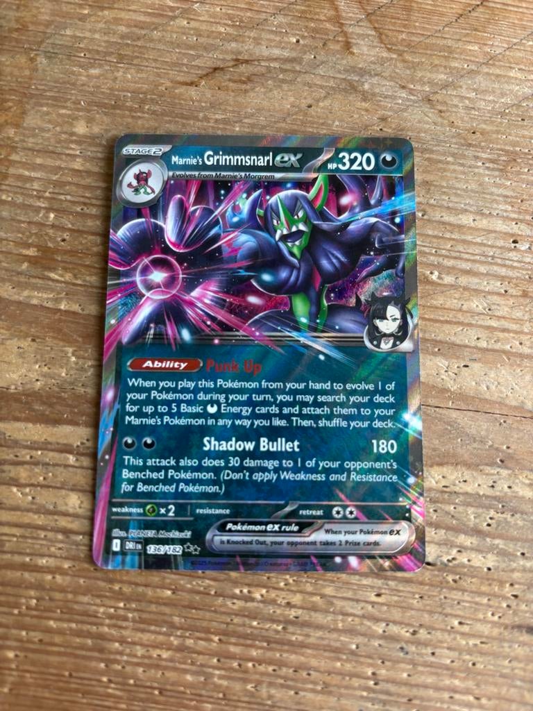 Marnie's Grimmsnarl ex - Pokémon Kaart, Ophalen of Verzenden, Zo goed als nieuw, Losse kaart, Foil