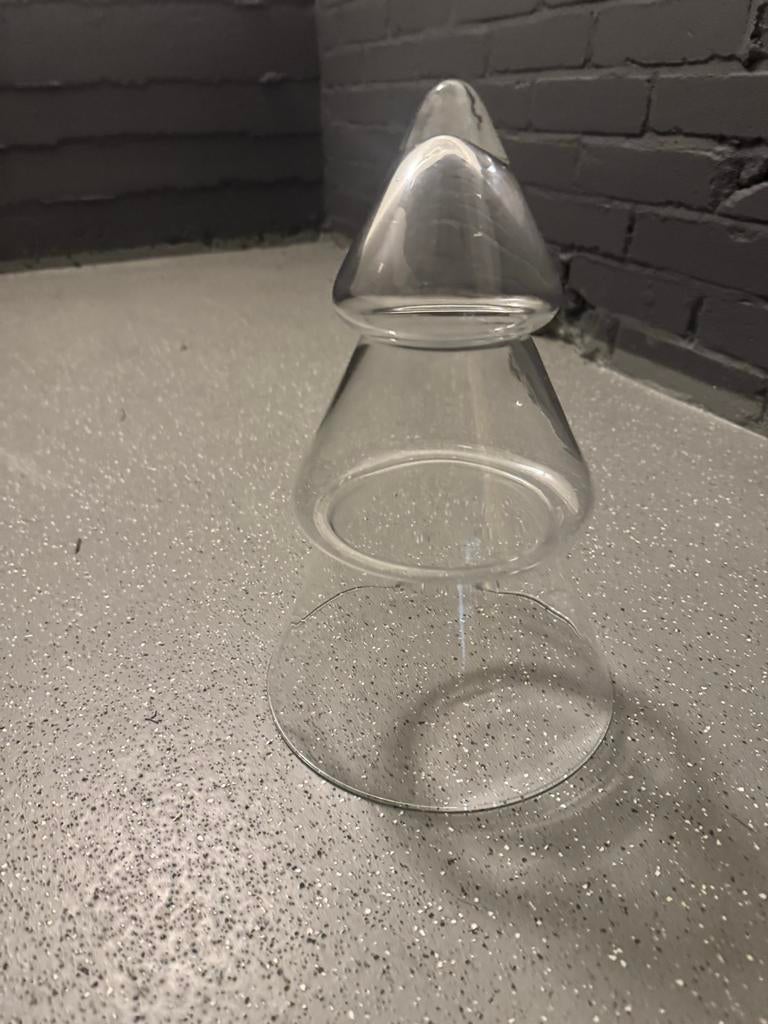 Glazen set: 5 glazen, vaas en kerstboom decoratie, Ophalen