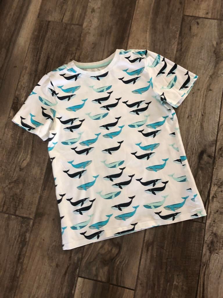 💙 C&A Mt 140 wit blauw shirt WALVIS jongen, Ophalen of Verzenden, Zo goed als nieuw, Jongen, Shirt of Longsleeve