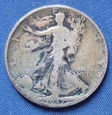 Usa half dollar 1937 D Km 147, Verzenden, Noord-Amerika, Losse munt, Zilver