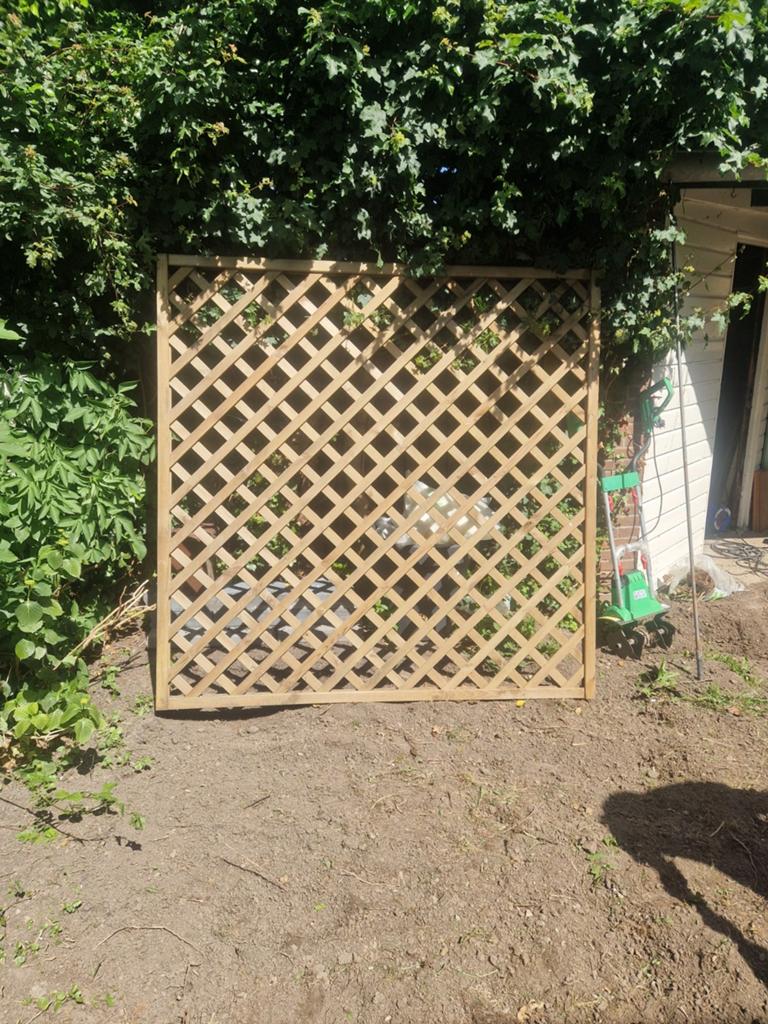 Houten trellisscherm 180x180 cm, 1 tot 2 meter, Minder dan 3 meter, Ophalen of Verzenden, Zo goed als nieuw