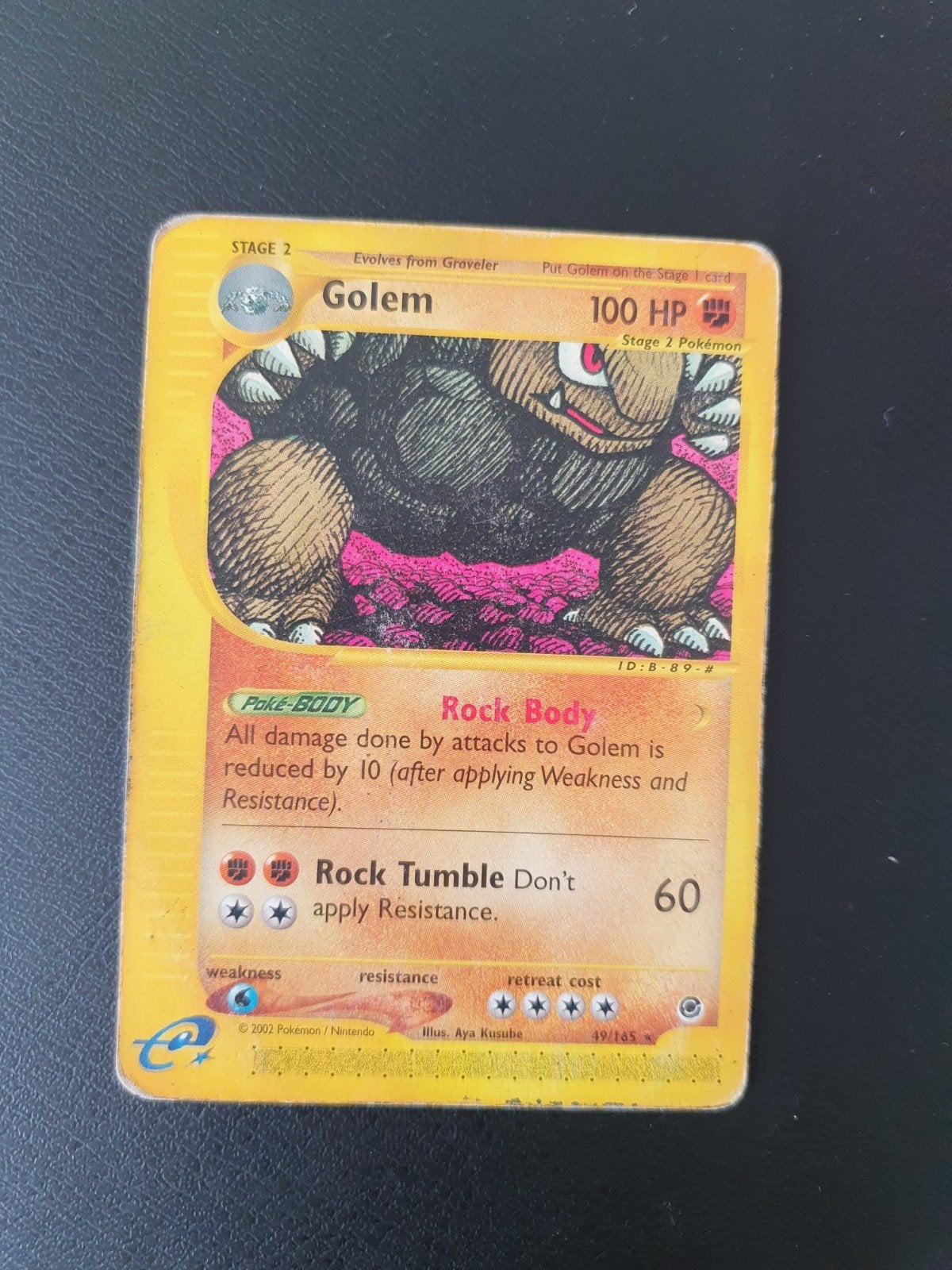 golem  49/165 pokemon kaart, Ophalen of Verzenden, Zo goed als nieuw, Losse kaart