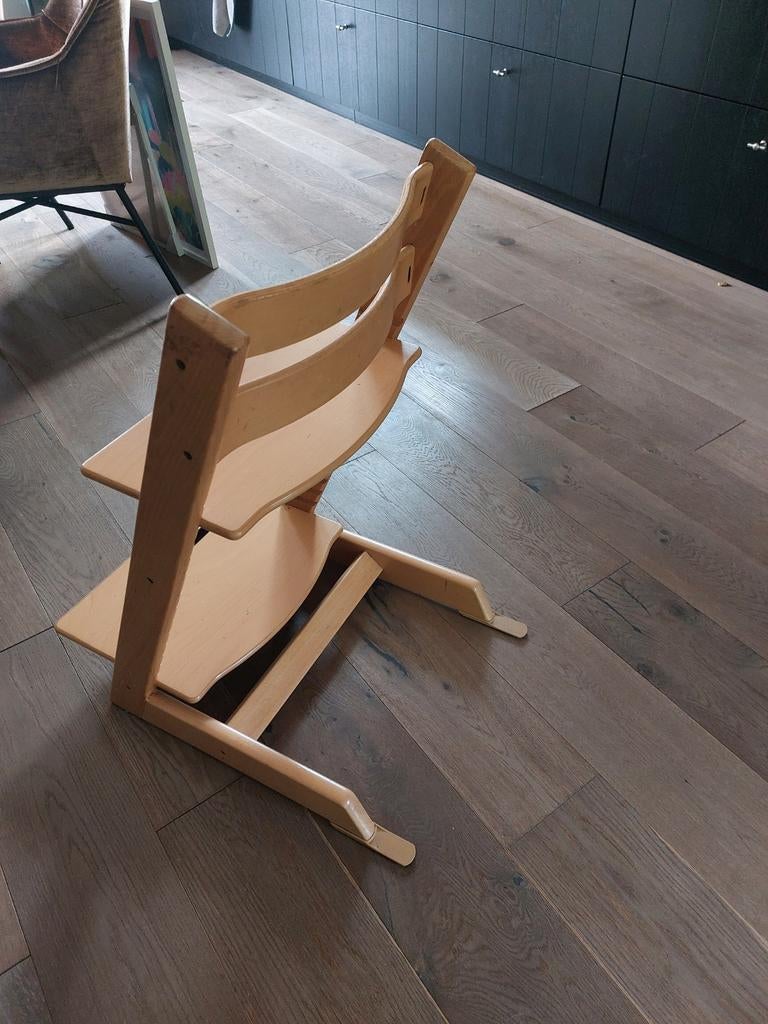 Stokke Tripp Trapp meegroeistoel - Natuurlijk hout, Kinderen en Baby's, Kinderstoelen, Ophalen, Gebruikt, Meegroeistoel, Aanschuifbaar