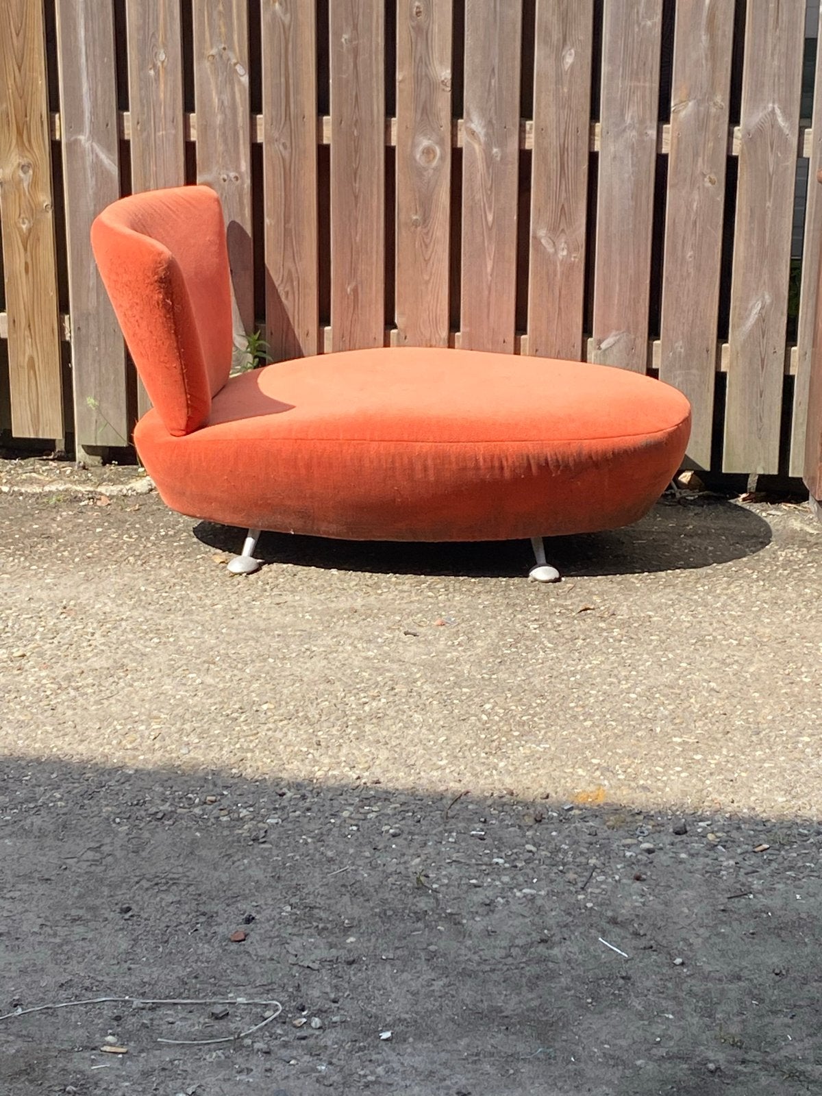 Vintage Oranje Lounge Fauteuil - Uniek Design, Huis en Inrichting, Fauteuils, Ophalen, Gebruikt, Stof, 75 tot 100 cm