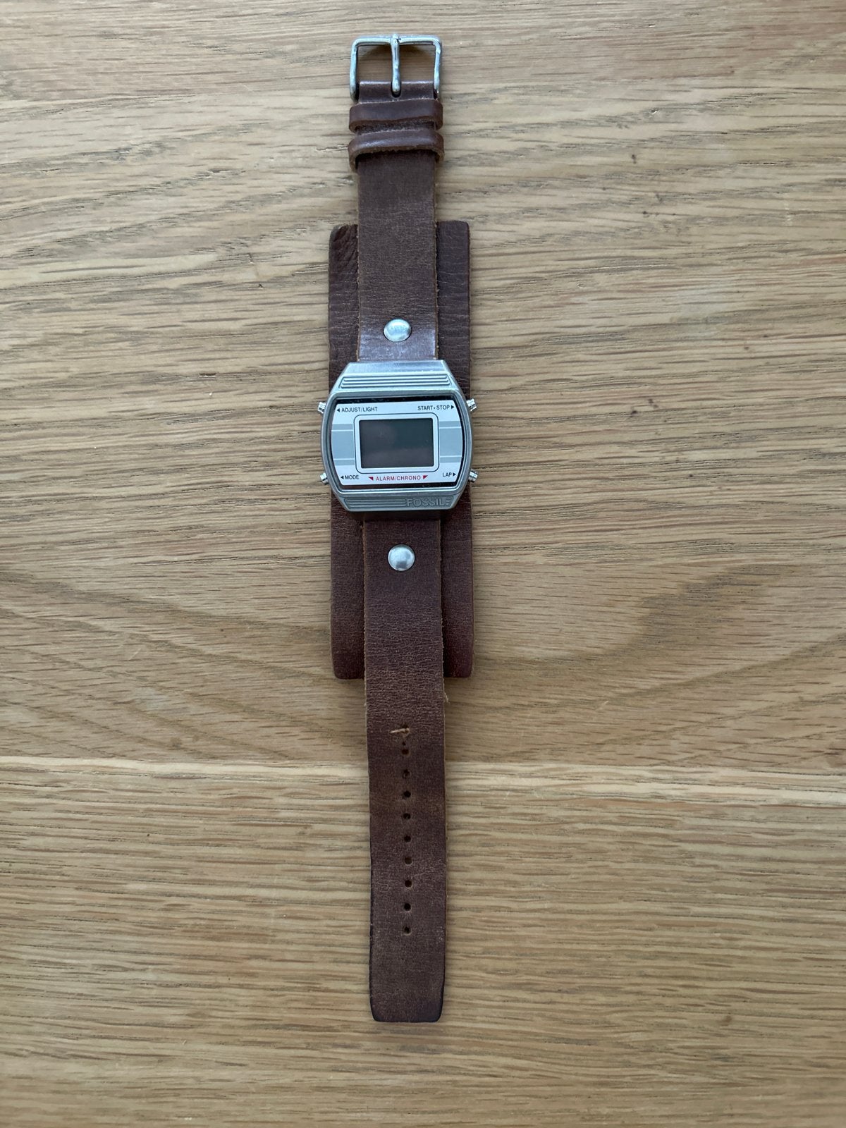 FOSSIL Digital Alarm Chrono Watch JR-8857 Retro 38mm Wrist, Sieraden, Tassen en Uiterlijk, Horloges | Heren, Overige merken, Staal