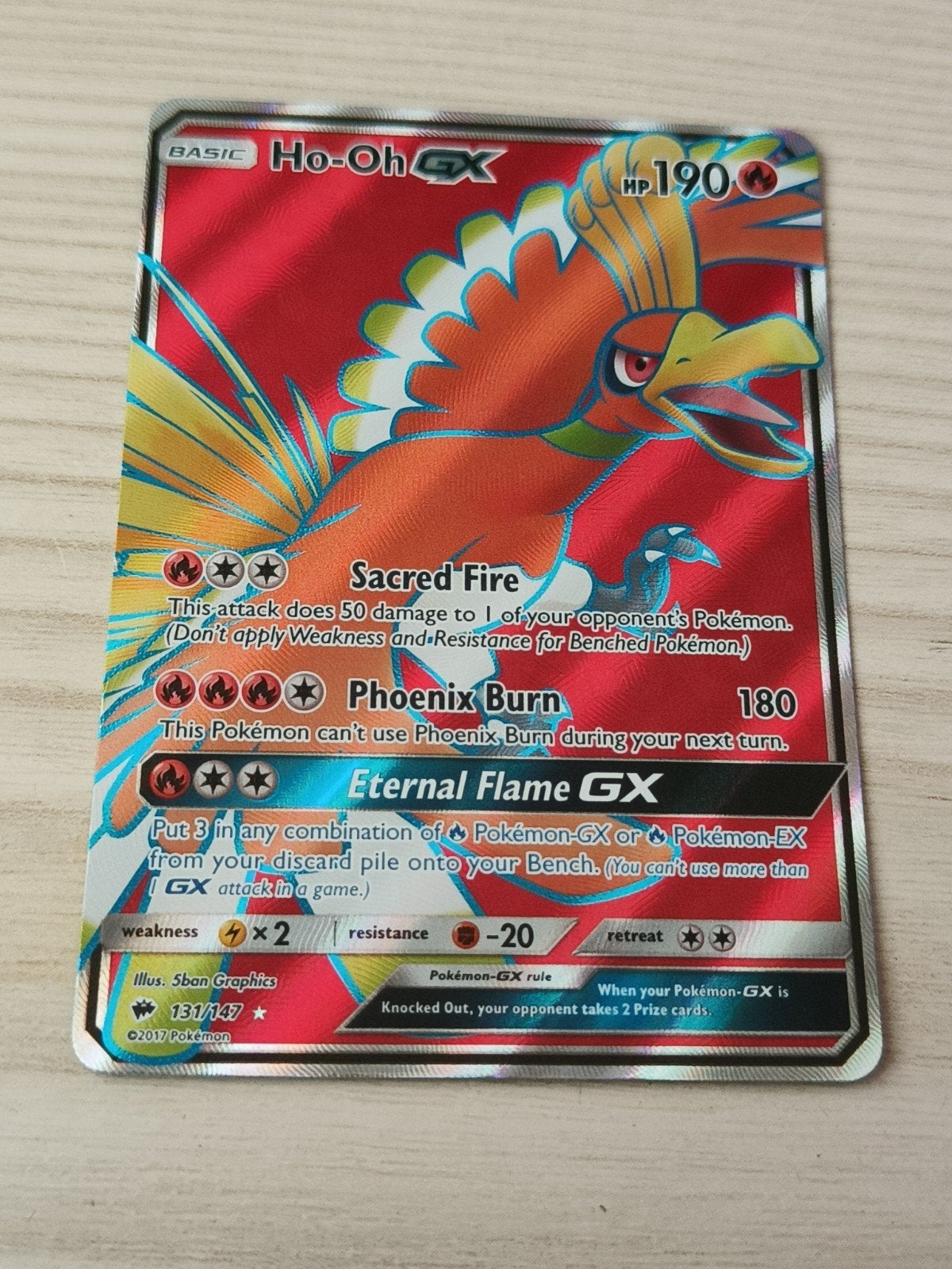 Ho-oh GX 131/147 burning shadows, Ophalen of Verzenden, Zo goed als nieuw, Losse kaart, Foil