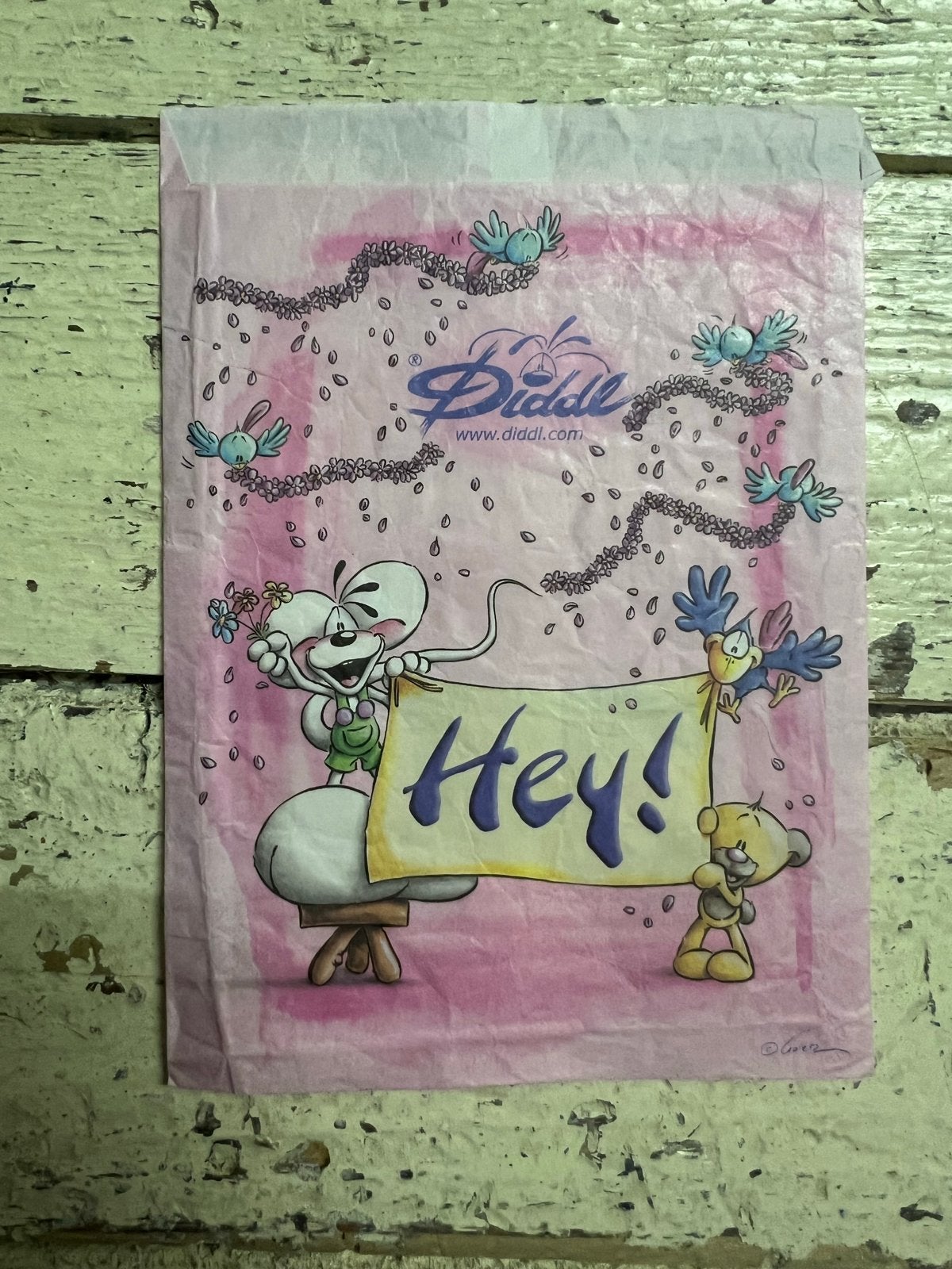 Diddl zakje 'Hey!' - Roze met Diddl en Pimboli, Ophalen of Verzenden, Verschillende figuren, Gebruikt, Overige typen