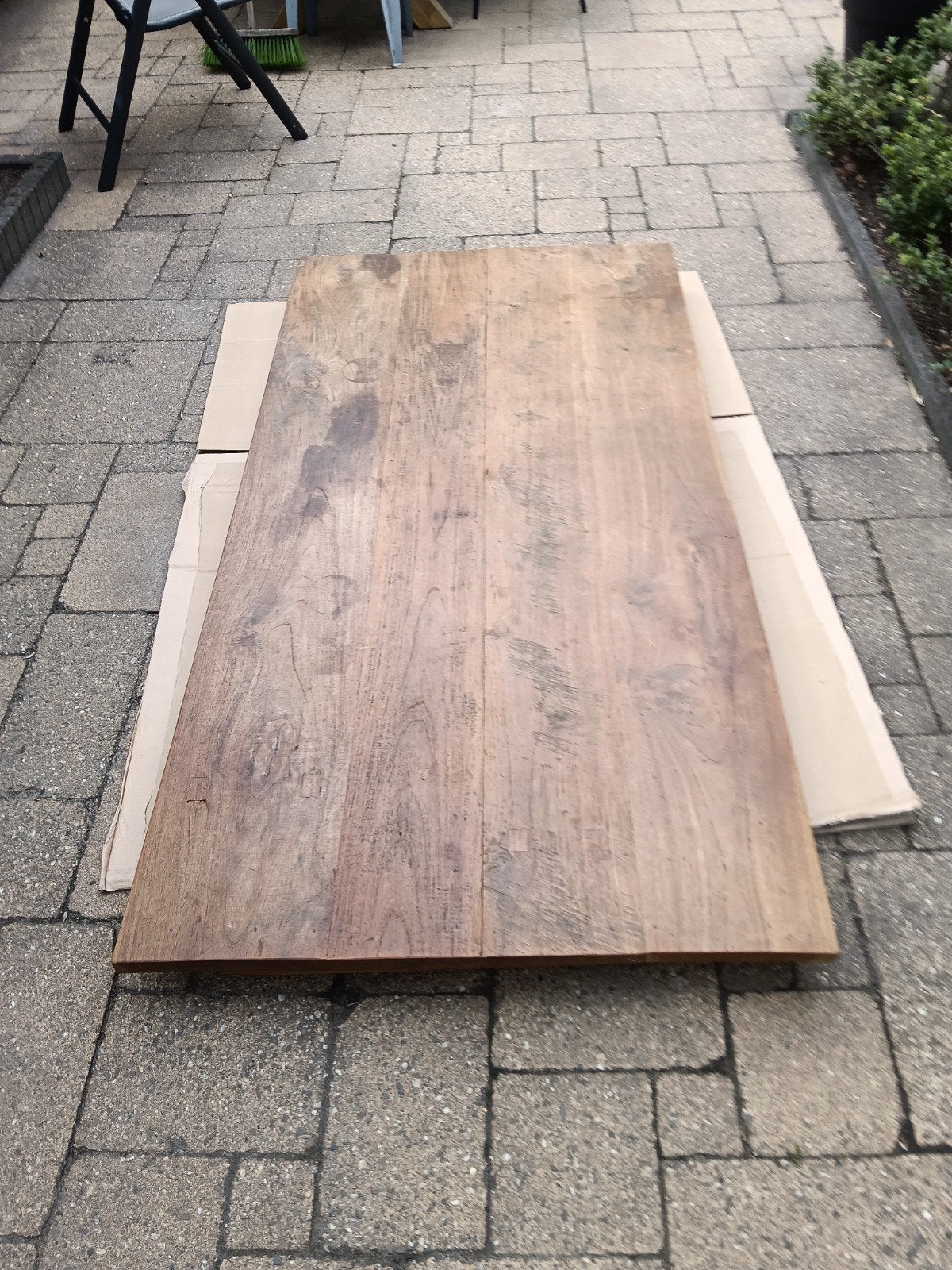 geweldige stoere robuuste teak eettafel, Ophalen, Gebruikt, 50 tot 100 cm, 150 tot 200 cm