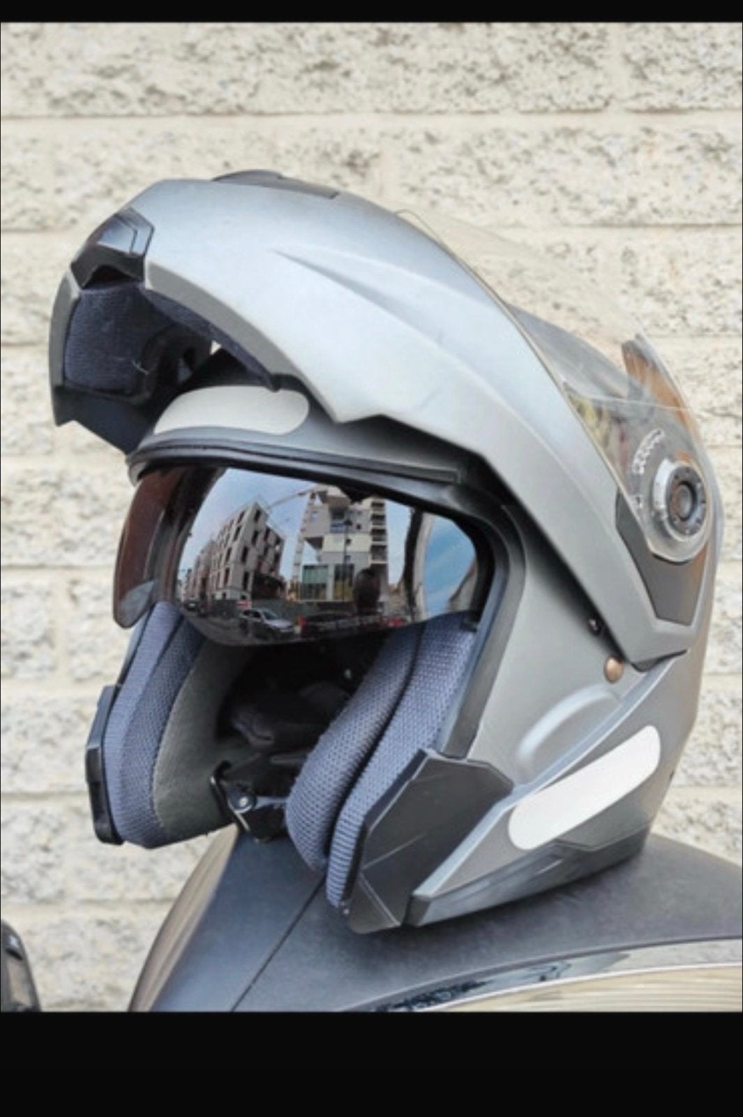 Scooter/motor helm - Modulair - Grijs, Motoren, Ophalen, Tweedehands, Dames, Overige typen