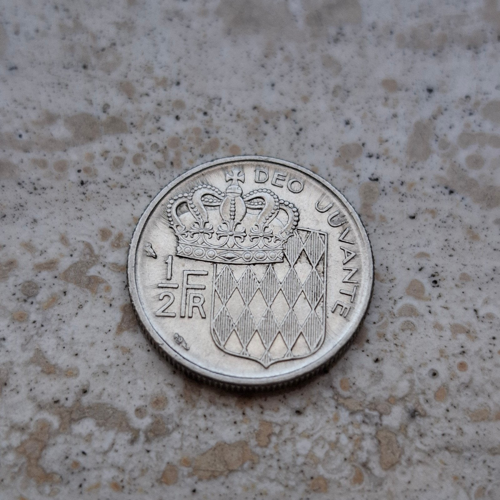 Monaco 1/2 franc 1965, Ophalen of Verzenden, Overige landen, Losse munt