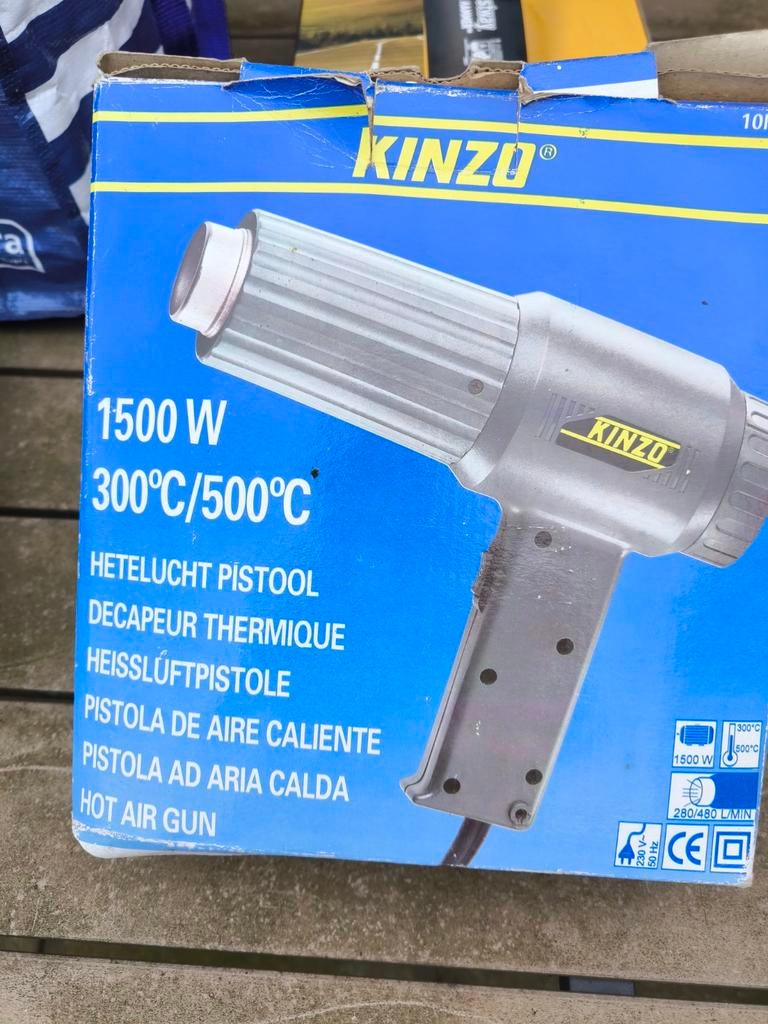 Kinzo Heteluchtpistool 1500W - 300C/500C, Ophalen of Verzenden, Nieuw