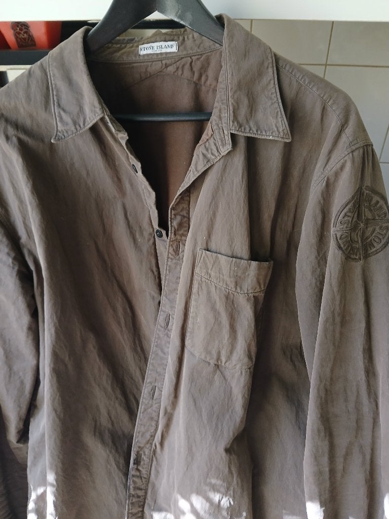 Blouse stone island  vintage, Bruin, Ophalen of Verzenden, Halswijdte 43/44 (XL), Stone Island