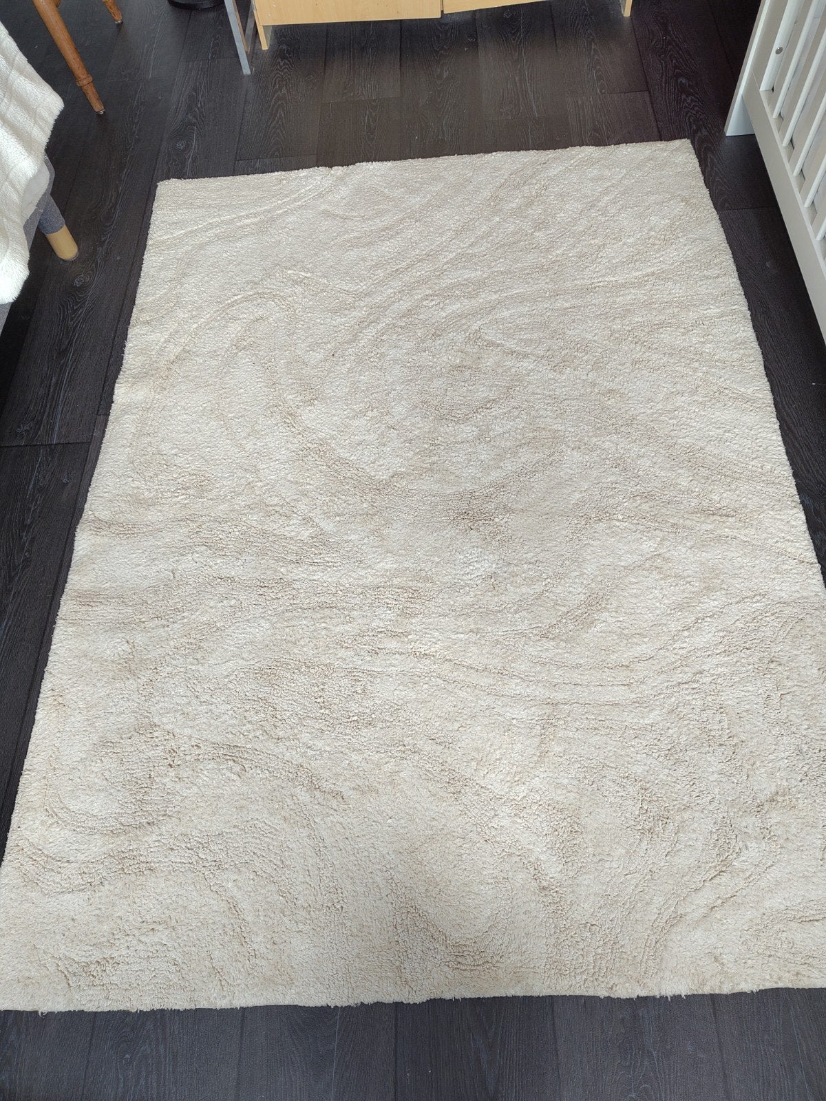 vloerkleed 1.70 x1.20 zgan Leen Bakker ecru, Ophalen, Zo goed als nieuw, Rechthoekig, 200 cm of meer