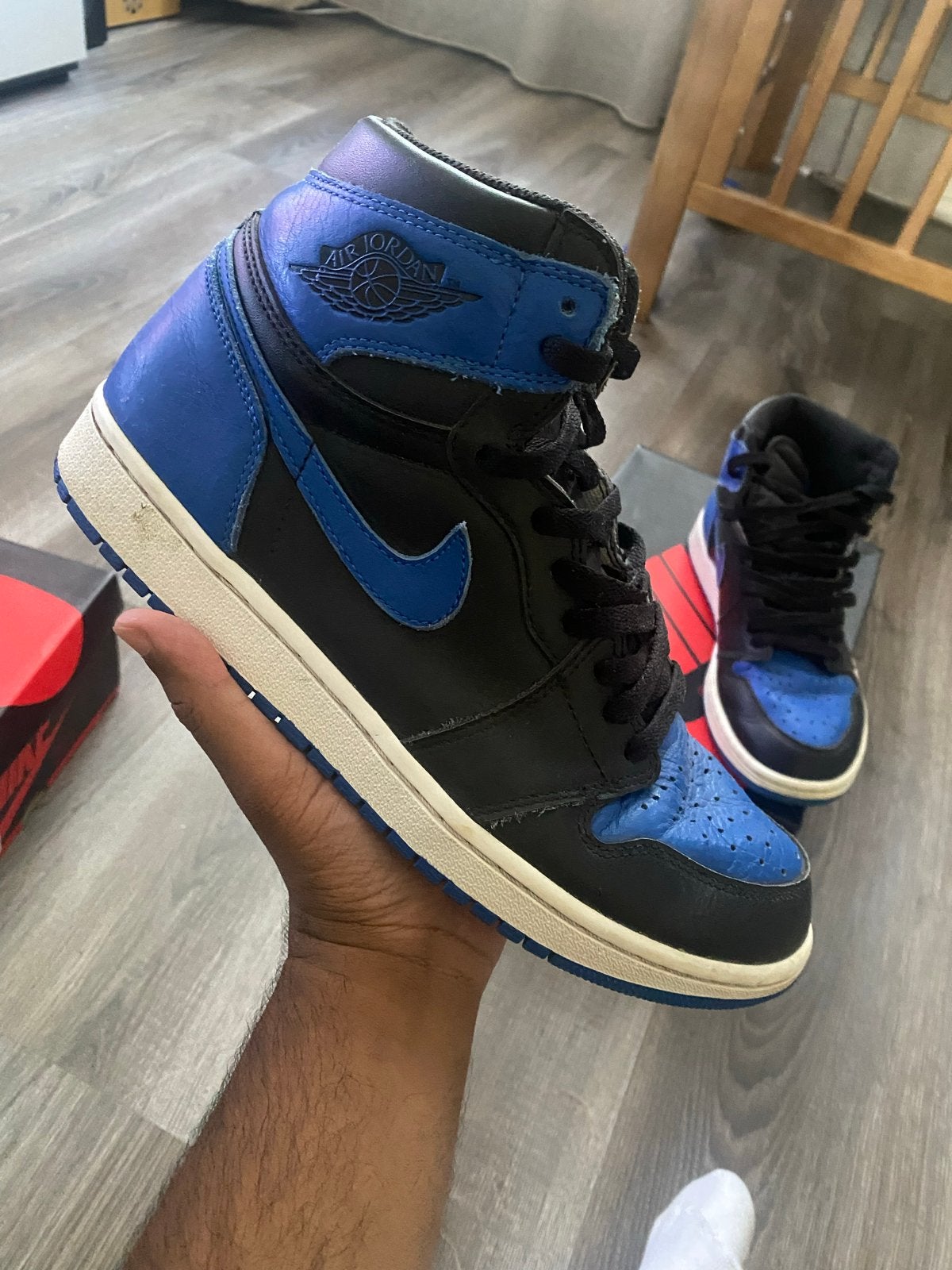 Nike Air Jordan 1 Retro High OG Royal Toe, Blauw, Nike, Ophalen of Verzenden, Sneakers of Gympen